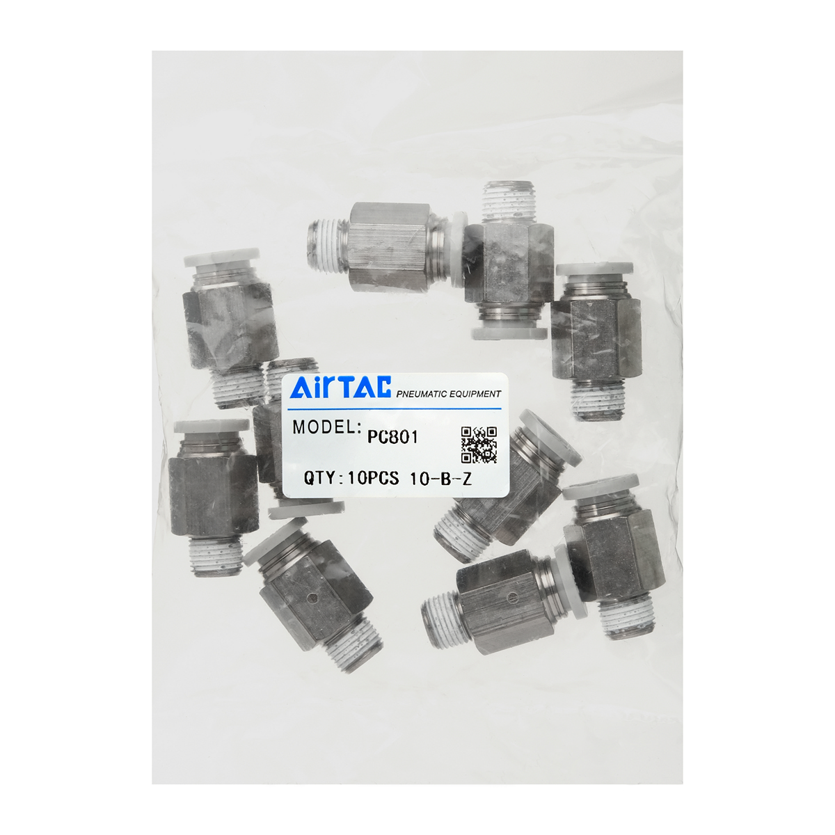 PC801 Штуцер прямой цанговый Airtac 1/8 под 8 мм