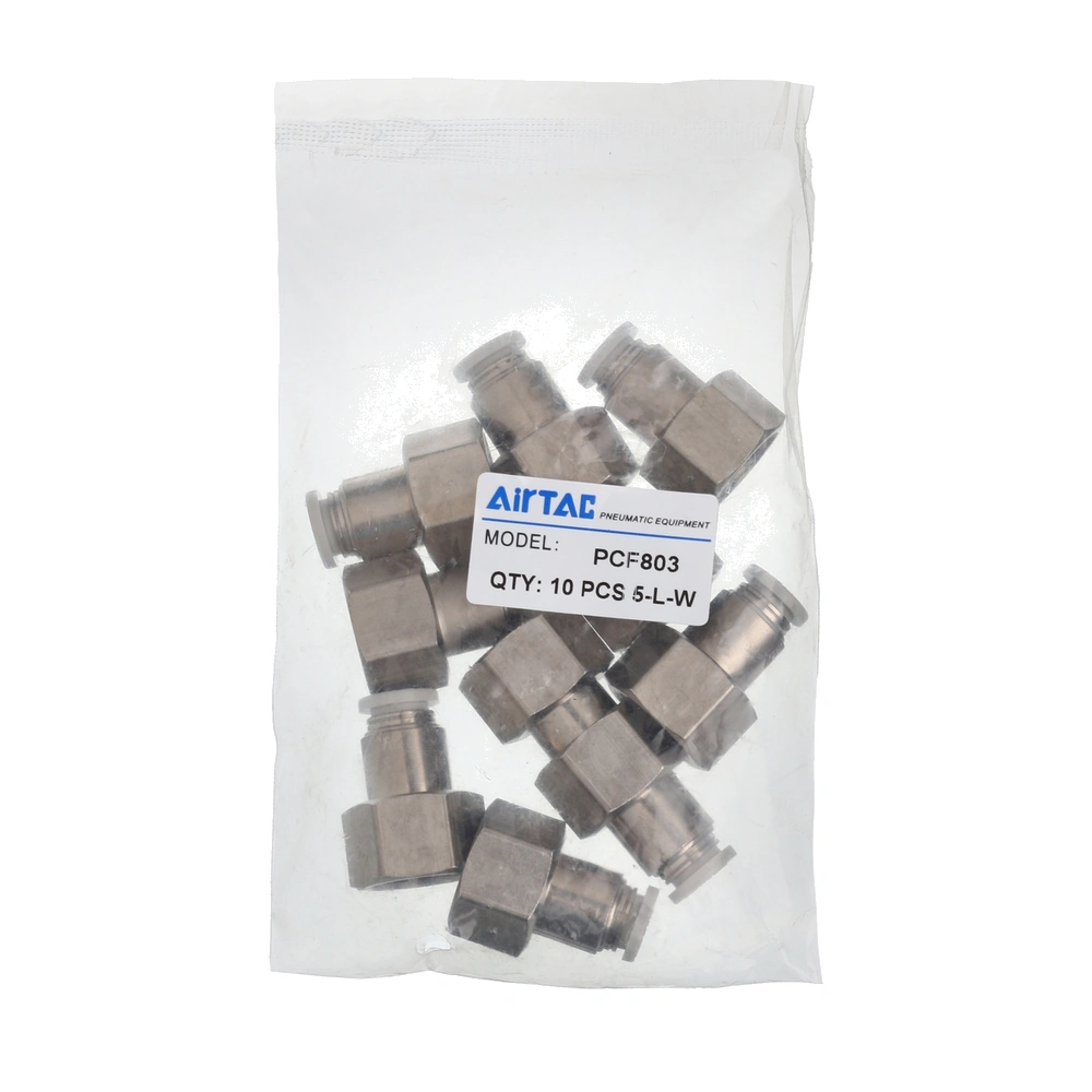 PCF803 AirTAC — фитинг прямой с внутренней резьбой 3/8”, под трубку 8 мм