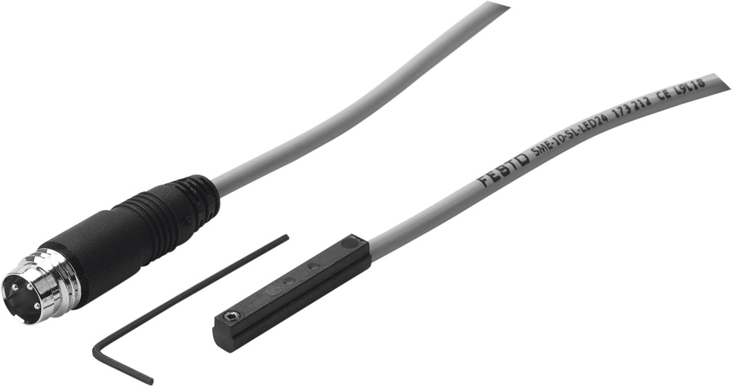SME-10-SL-LED-24 173212 FESTO - Датчик положения герконовый, НО, разъём M8 с каб. 0.3 м