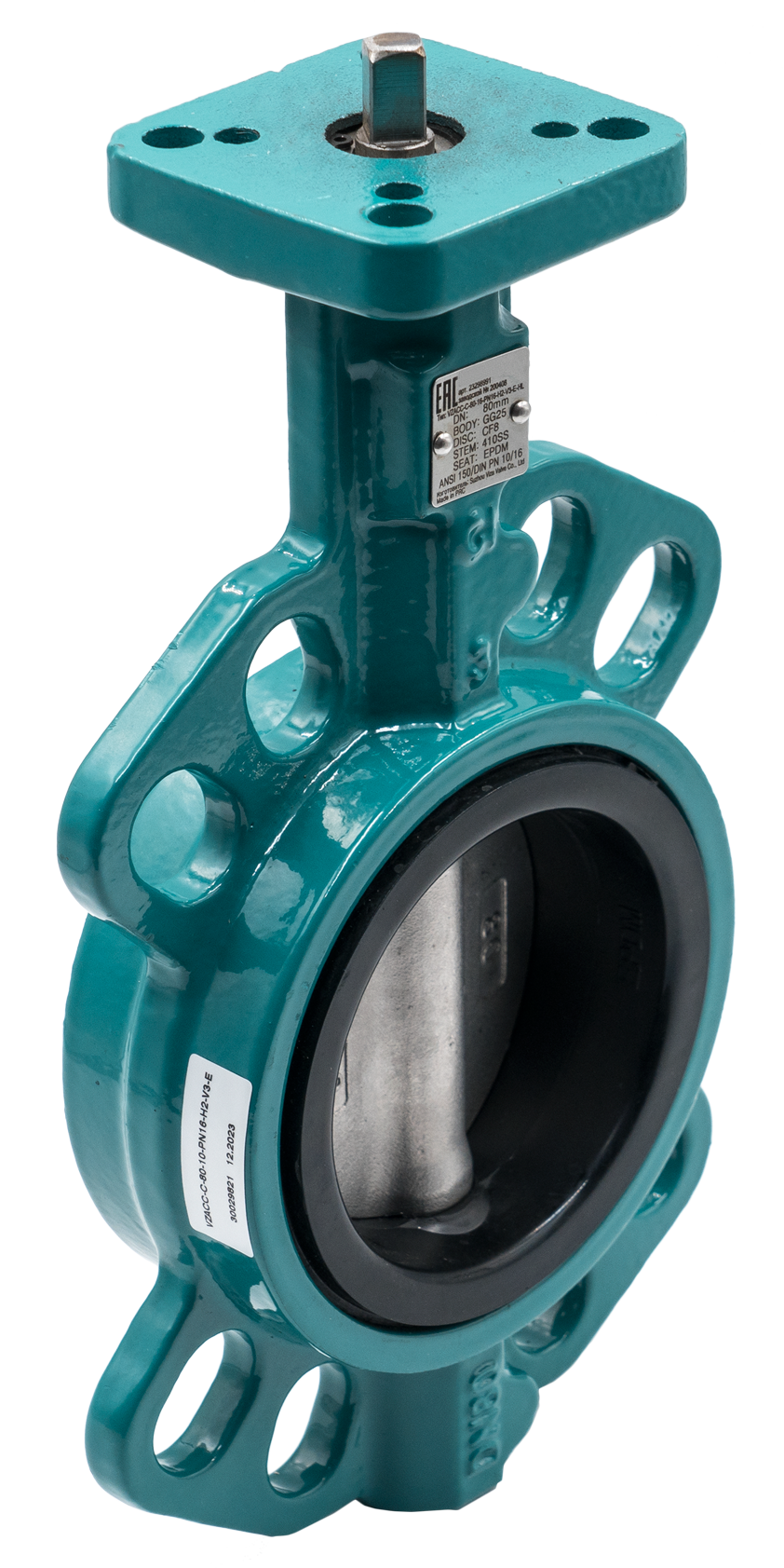 VZACC-C-80-10-PN16-H2-V3-E - Затвор дисковый ДУ 80 PN10, чугун-нерж. сталь-EPDM