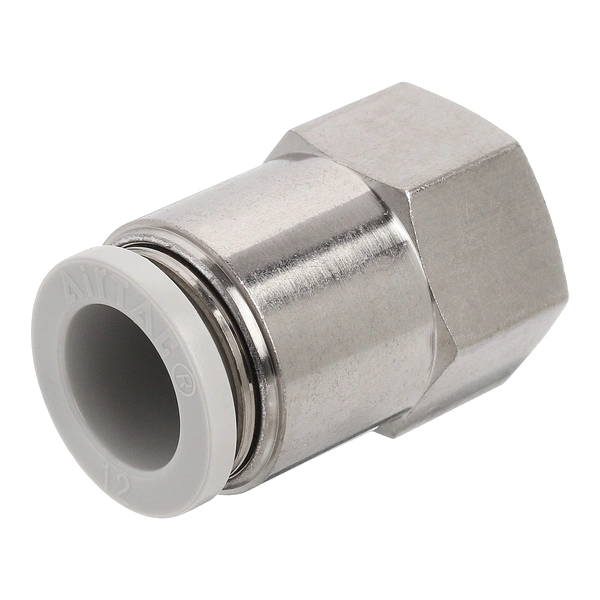 PCF1202 AirTAC — фитинг прямой с внутренней резьбой 1/4”, под трубку 12 мм