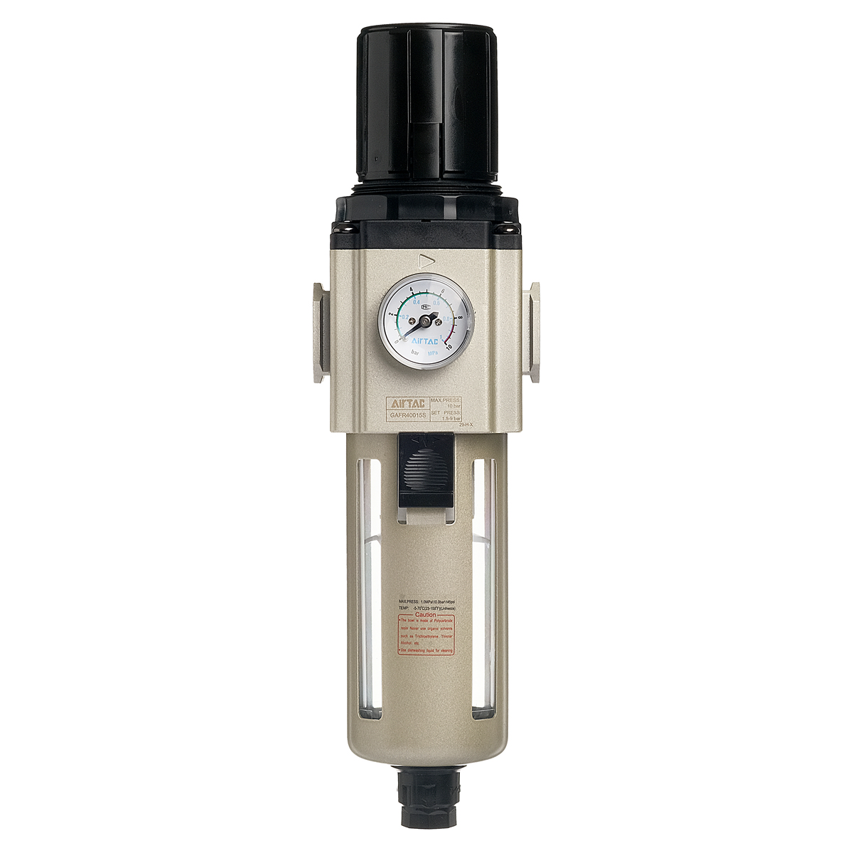 GAFR40015SG AirTAC - Фильтр-регулятор, G1/2, 9 бар, 40 мкм, полуавт. конд.-отвод