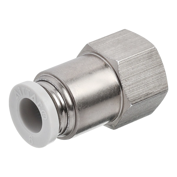 PCF601 AirTAC — фитинг прямой с внутренней резьбой 1/8”, под трубку 6 мм