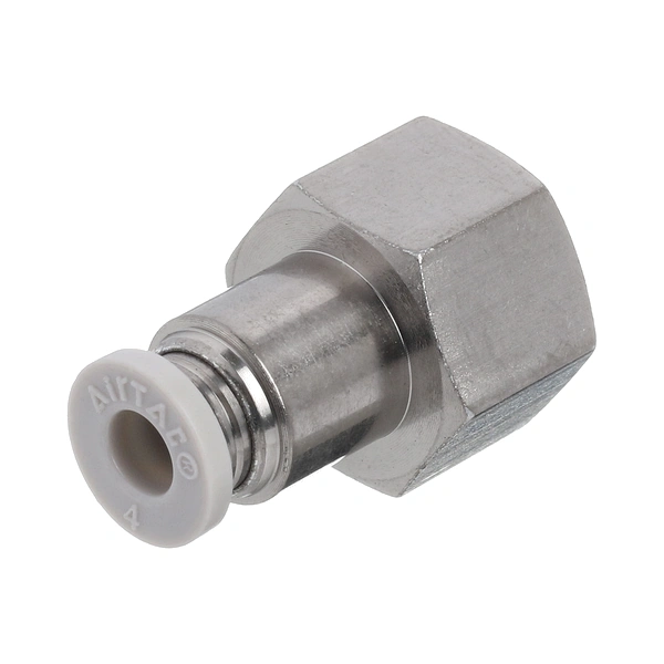 PCF401 AirTAC — фитинг прямой с внутренней резьбой 1/8”, под трубку 4 мм