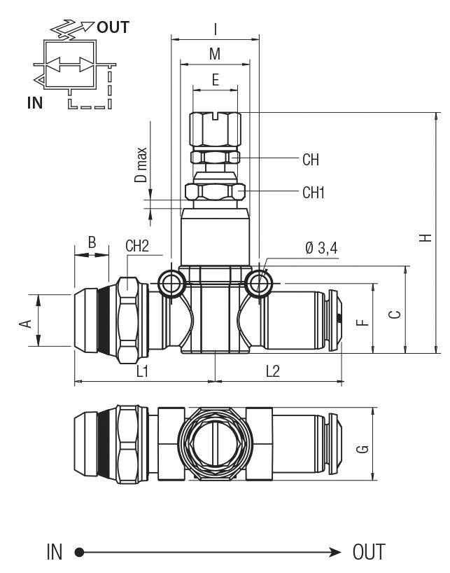 55980 00 002 AIGNEP - Регулятор давления, G1/4-6 мм, 8 бар