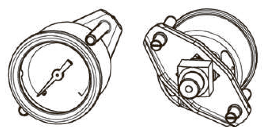 M063-U01V CAMOZZI - Вакууметр панельный со скобой, -1 ÷ 0 бар, R1/4, осевой, 63 мм, КТ 2.5