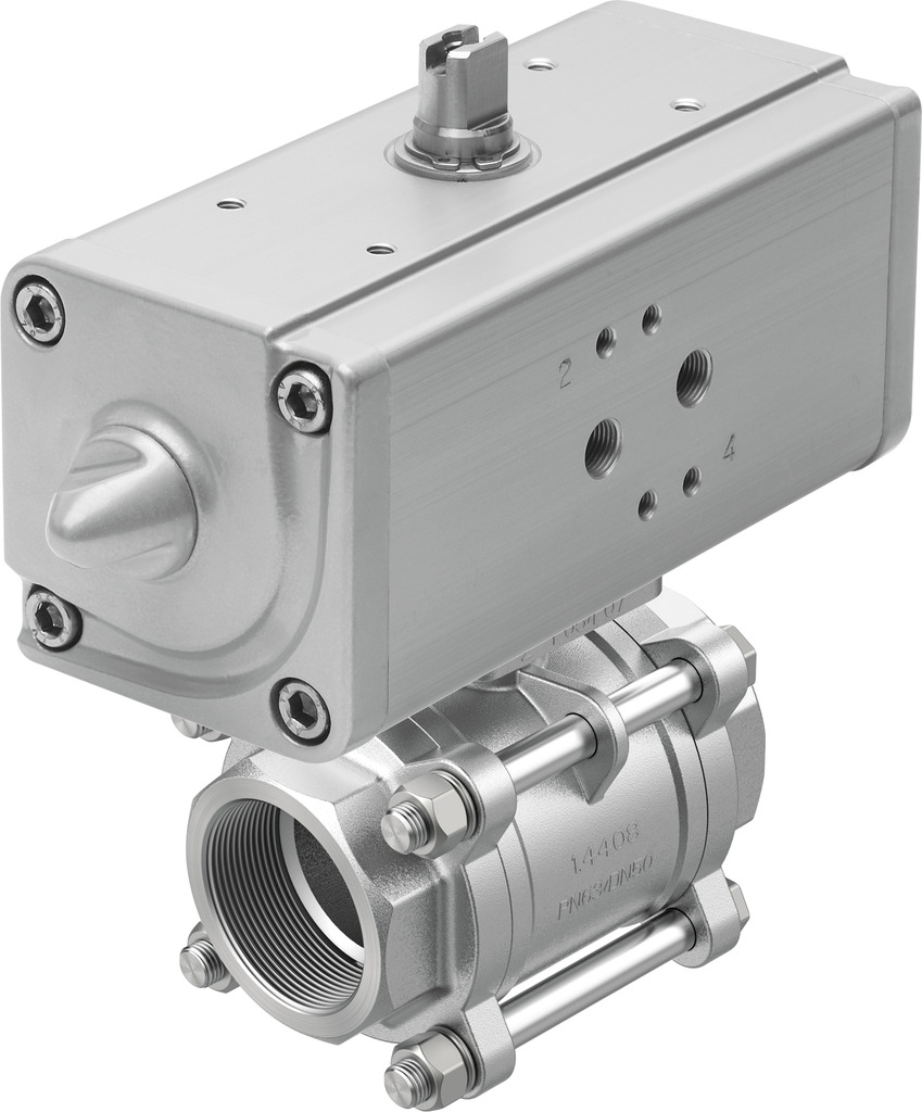 VZBA-11/2"-GG-63-T-22-F0507-V4V4T-PP60-R-90-C 1809657 FESTO - Кран ДУ 40, нерж., 2-ход., с пн. прив. ДД
