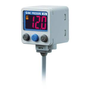 ISE40A-WF1-T SMC - Датчик давления -1÷10 бар, 2xНО/НЗ PNP, 1-5 В, G1/8, с каб. 5-пров. 2 м
