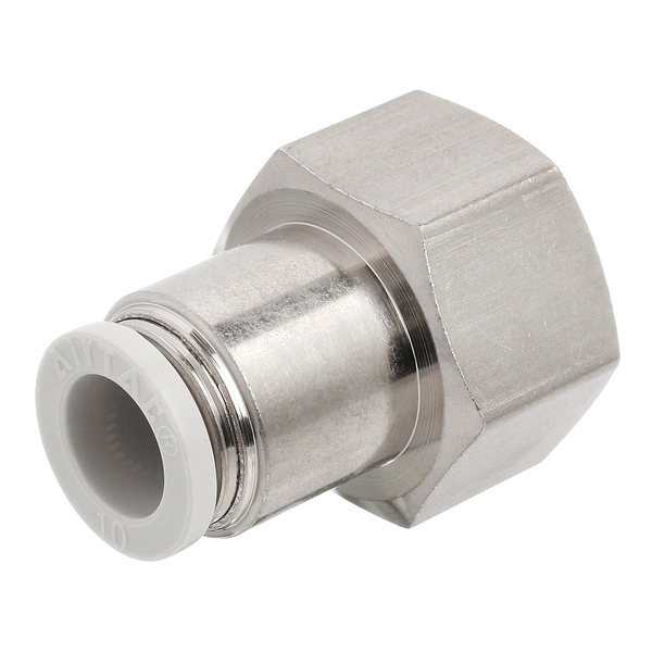 PCF1004 AirTAC — фитинг прямой с внутренней резьбой 1/2”, под трубку 10 мм