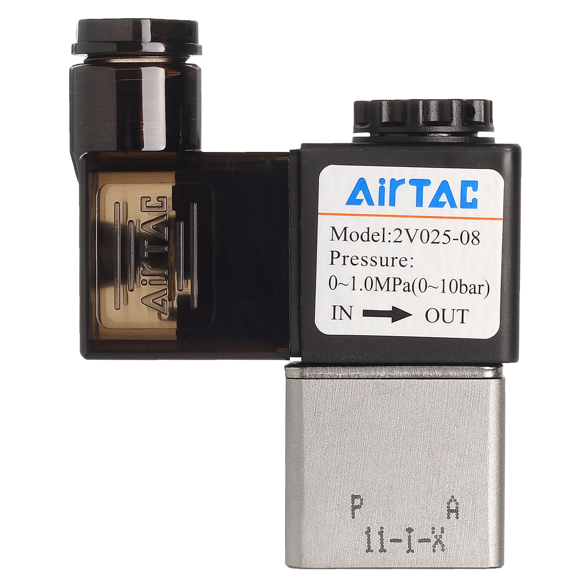 2V025-08 24 V DC AirTAC - Пневмораспределитель прямого действия электр. упр., 2/2 НЗ, G1/4, 24 V DC