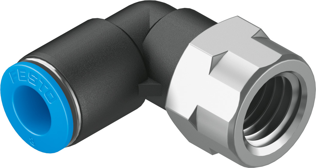QSLF-1/8-8-B 153276 FESTO - Штуцер угловой с внутр. резьбой цанговый G1/8-8 мм