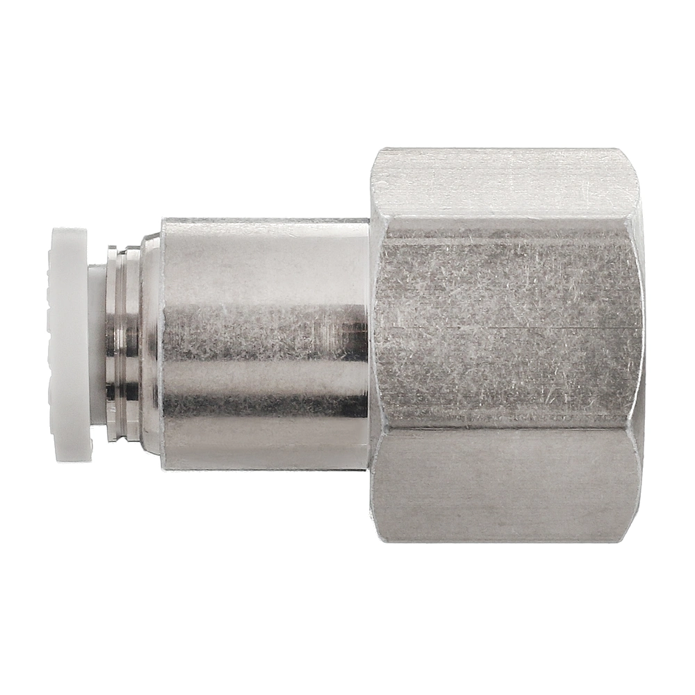 PCF602 AirTAC — фитинг прямой с внутренней резьбой 1/4”, под трубку 6 мм
