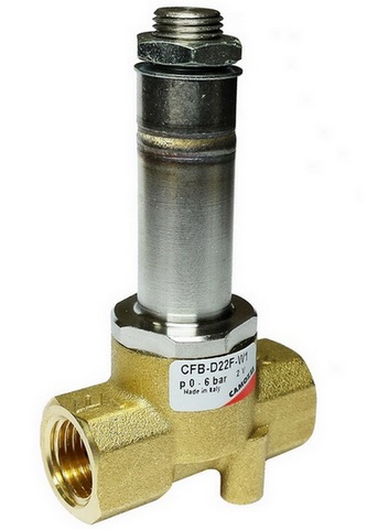 CFB-D22C-W1 CAMOZZI - Клапан электромагнитный, G1/4, двухходовой (2/2) НЗ, без катушки, латунный