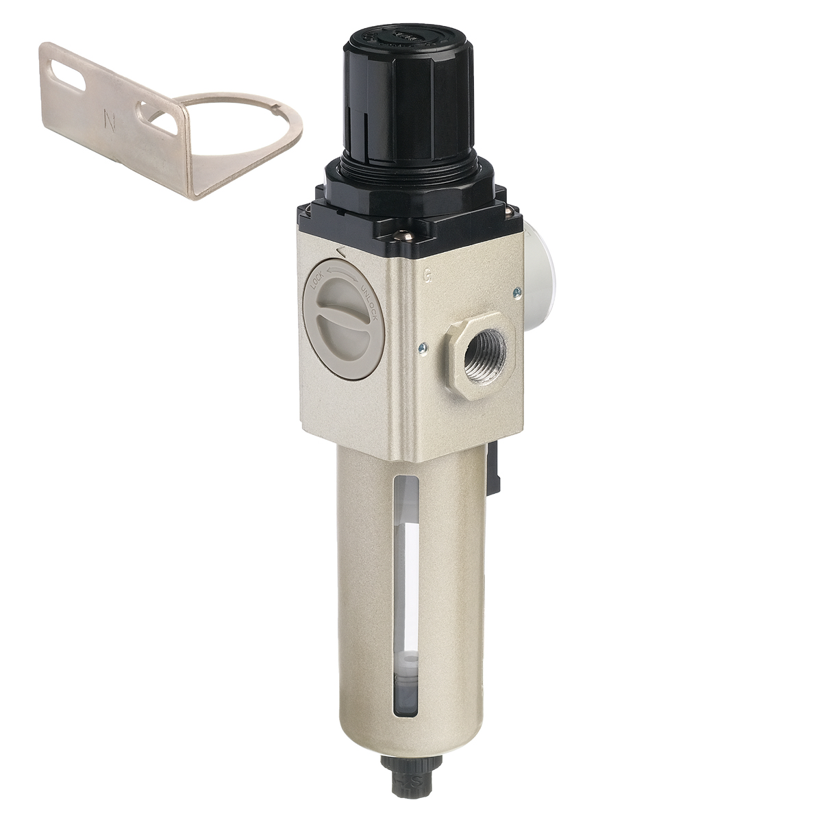 GAFR20008SG AirTAC - Фильтр-регулятор, G1/4, 9 бар, 40 мкм, полуавт. конд.-отвод