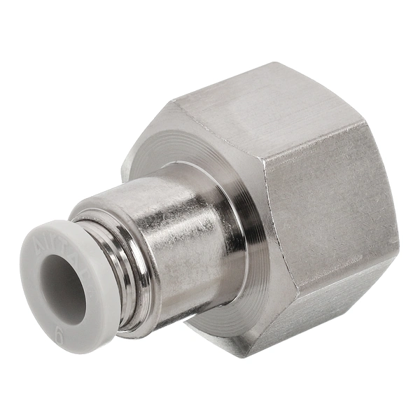 PCF603 AirTAC — фитинг прямой с внутренней резьбой 3/8”, под трубку 6 мм