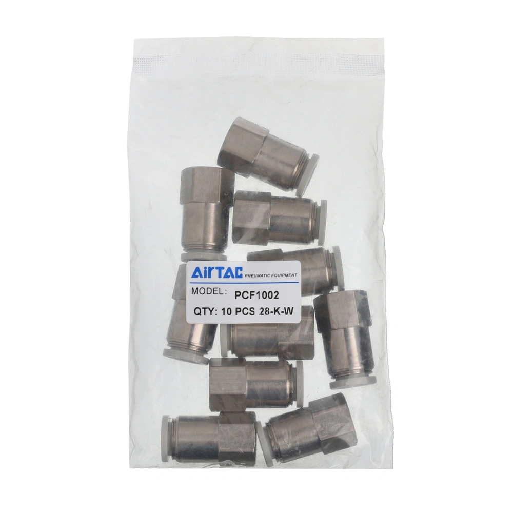 PCF1001 AirTAC — фитинг прямой с внутренней резьбой 1/8”, под трубку 10 мм
