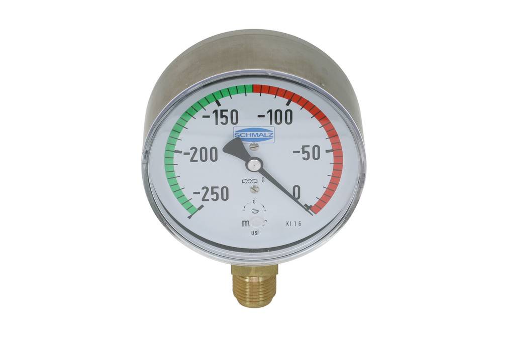 VAM 100 V250 U 10.07.02.00001 SCHMALZ - Вакуумметр, -0.25 ÷ 0 бар, G1/2, радиальный, 100 мм