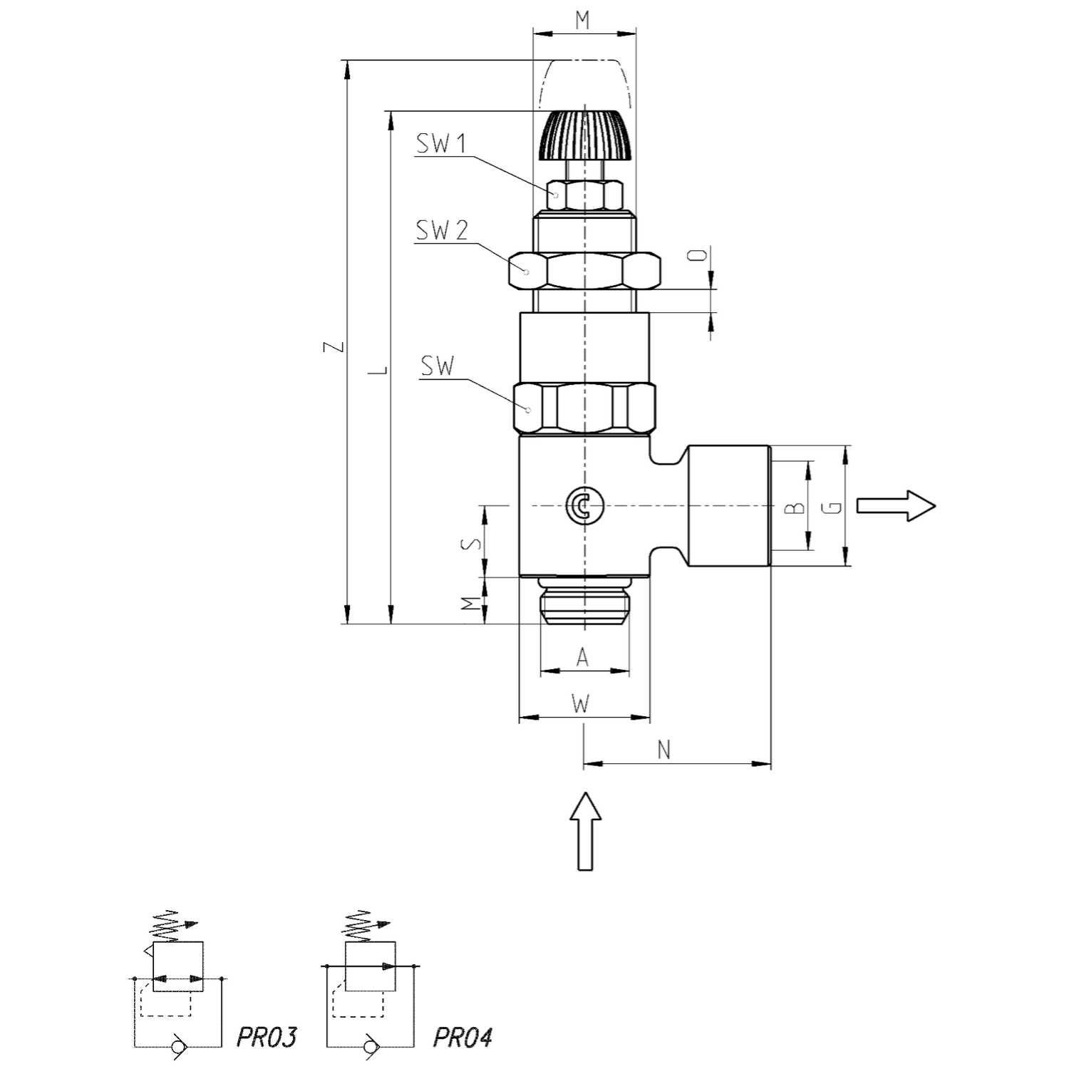 CLR 1/8-1/8L CAMOZZI - Микрорегулятор давления, G1/8, 10 бар