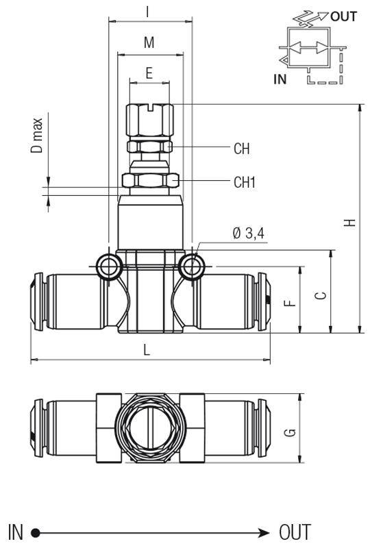 55970 00 003 AIGNEP - Регулятор давления, 8 мм, 8 бар