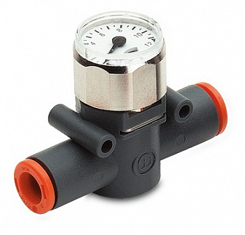 MAN L Ø8-Ø8 9067024 METAL WORK - Манометр, 12 бар, 8 мм (трубка), 23 мм